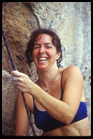 Kim Gibbs belaying at the Keep