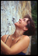 Kim Gibbs belaying at the Keep