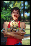 Kim Gibbs with her fresh pineapples