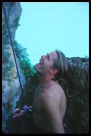 Alex Embrey belaying at the Thaiwand Wall