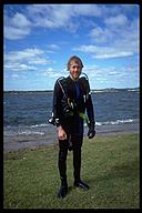 David Benson learning to dive in scenic, Lake Travis. Austin, Texas