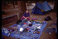 The age old Yosemite tradition - sorting gear for a wall. Yosemite, California