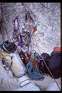 Real haul bags, and vastly inferior imitations (our bongo drum case on the right)