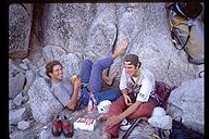 Our new friends from Holland. Sharing Dinner Ledge on Washington Column. Yosemite, California