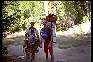 David Benson and Jamie Leef after camping out on Zodiac. Yosemite, California