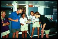 Lots of Birthdays. (l-r) Jill, Dave, Iris, Stan, Ian, Eric
