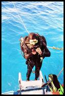 Rich showing off his new rebreather toy